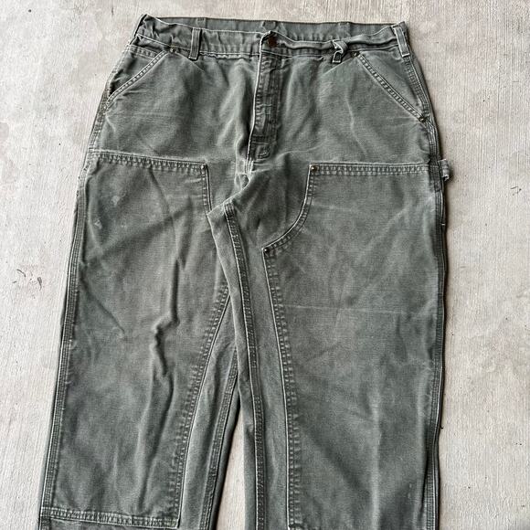 Vintage Y2K Carhartt green double knee work wear carpenter pants - Picture 2 of 8